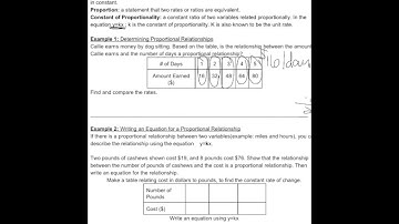 Lesson 4.2 Constant Rates of Change