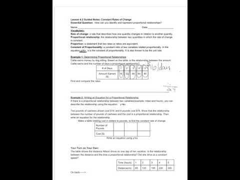 Lesson 4 2 Constant Rates Of Change Youtube