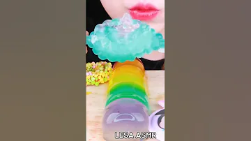 #ASMR fruit jelly frozen jelly candy eating sounds mukbang / LESA ASMR