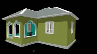 Beautiful One Bedroom House Apartment In 3D Style Floor Plan Blueprint