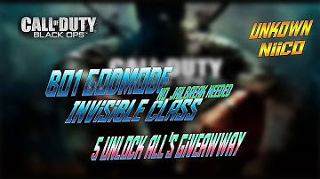 [PS3|BO1] Black Ops I| Godmode & Invisible Class | 5 Unlock All Giveaway | No jailbreak needed!