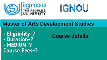 IGNOU- Master of arts Developmant Studies ll Eligibility & admission ll
