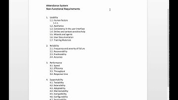 Tutorial:  Authoring non-functional requirements for a systems analysis document