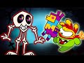 Om Nom Kisah - Serangan Kerangka | Om Nom dan Skeleton | Kartun lucu