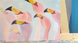 #7 Как рисовать птиц | МК Фламинго | Oil painting | birds