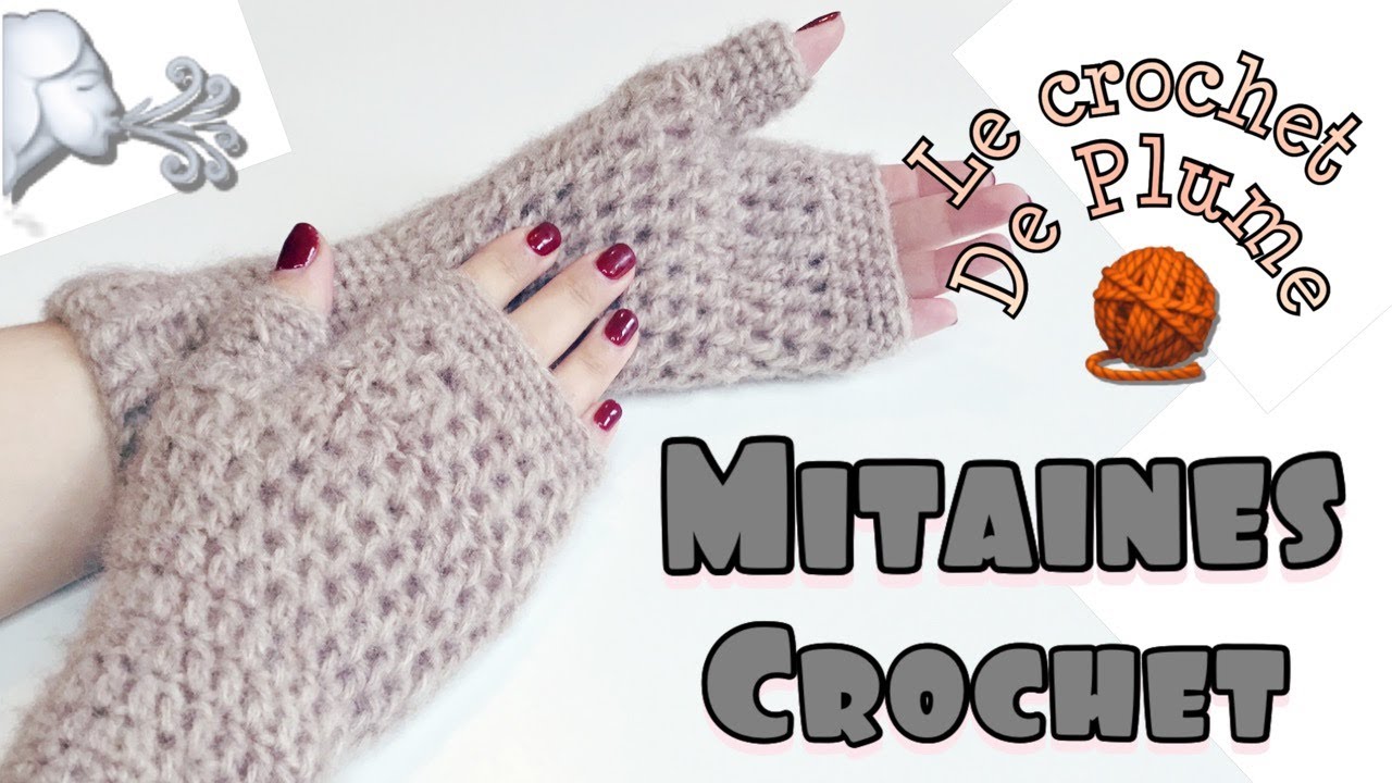 Ensemble Crochet Fait Main : Béret + Chouchou + Mitaine - Violet - Taille Unique - Neuf