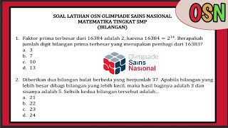 LATIHAN SOAL OSN KSN MATEMATIKA SMP (BILANGAN) OLIMPIADE SAINS NASIONAL 2024