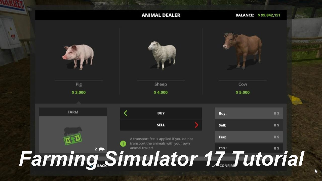 Farming Simulator 17 - How To Buy Animals | How To Transport Animals | FS17  Tutorials - YouTube