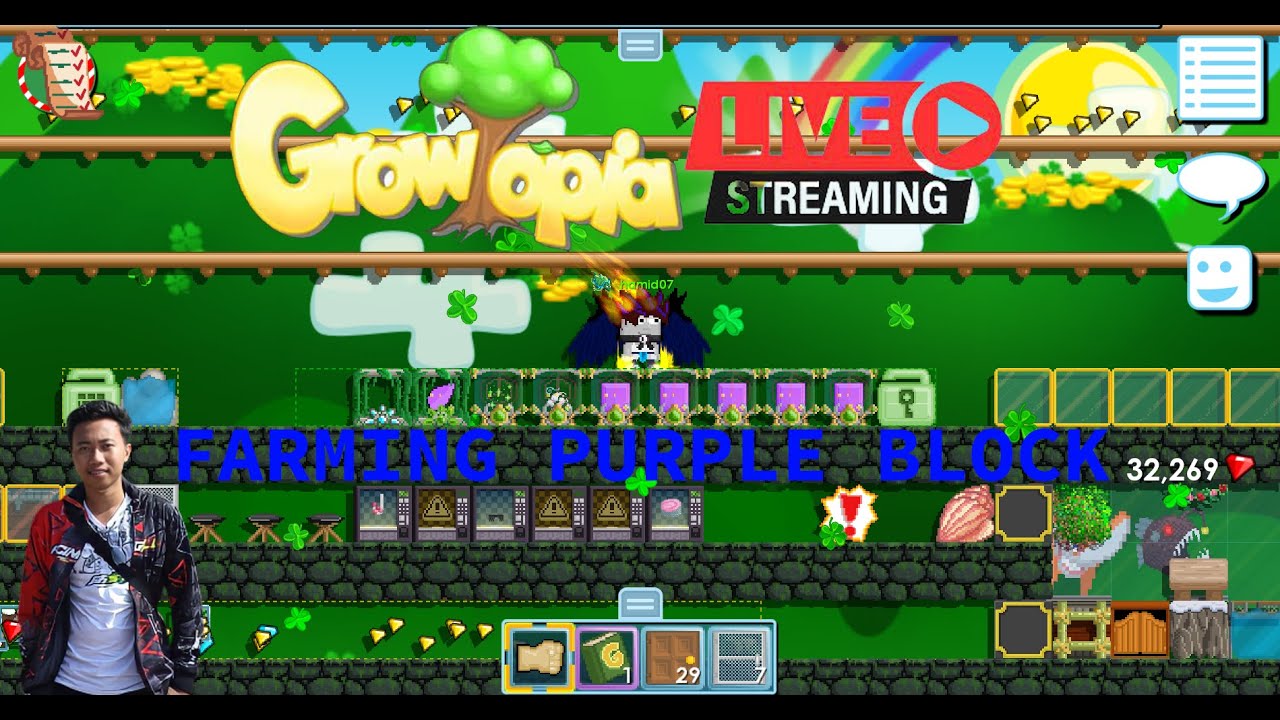 Lanjut Farm Purple Block Growtopia Live indonesia YouTube
