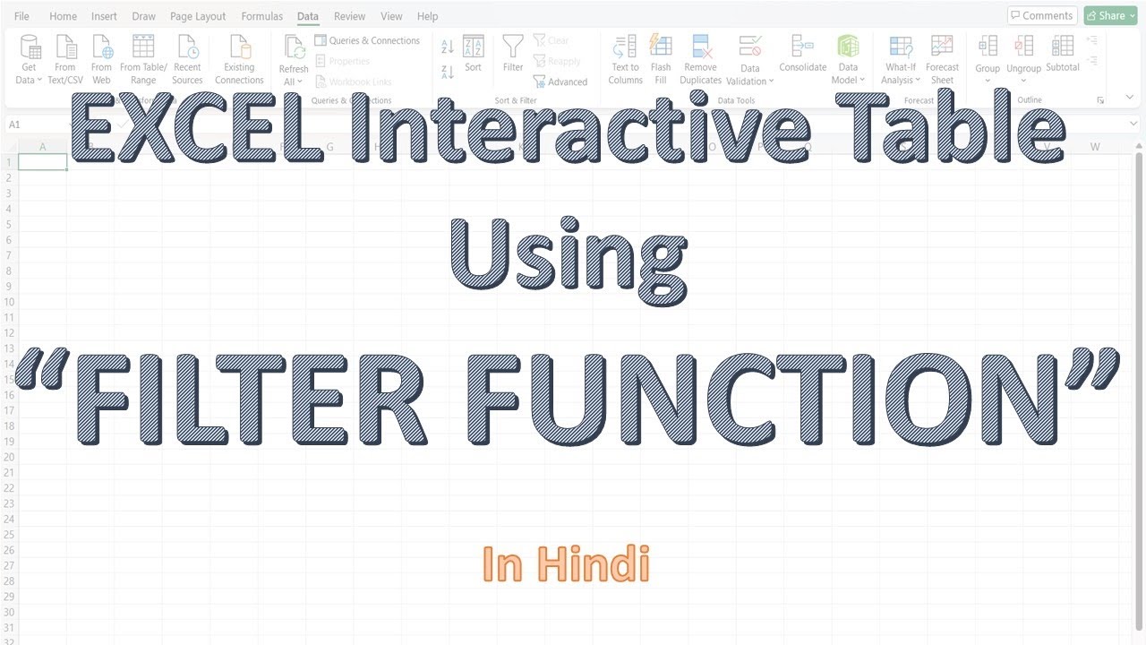 Excel filter function tutorial | Excel interactive table | Excel drop ...