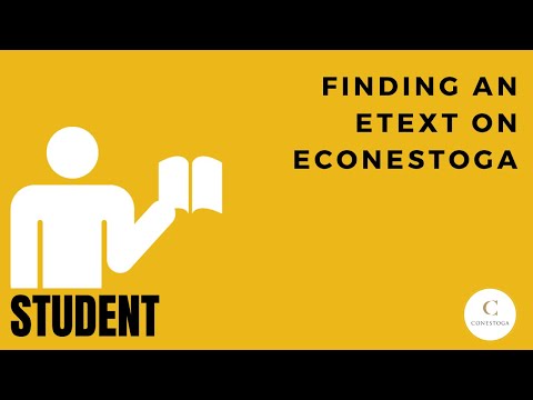 Student: Finding an eText on eConestoga