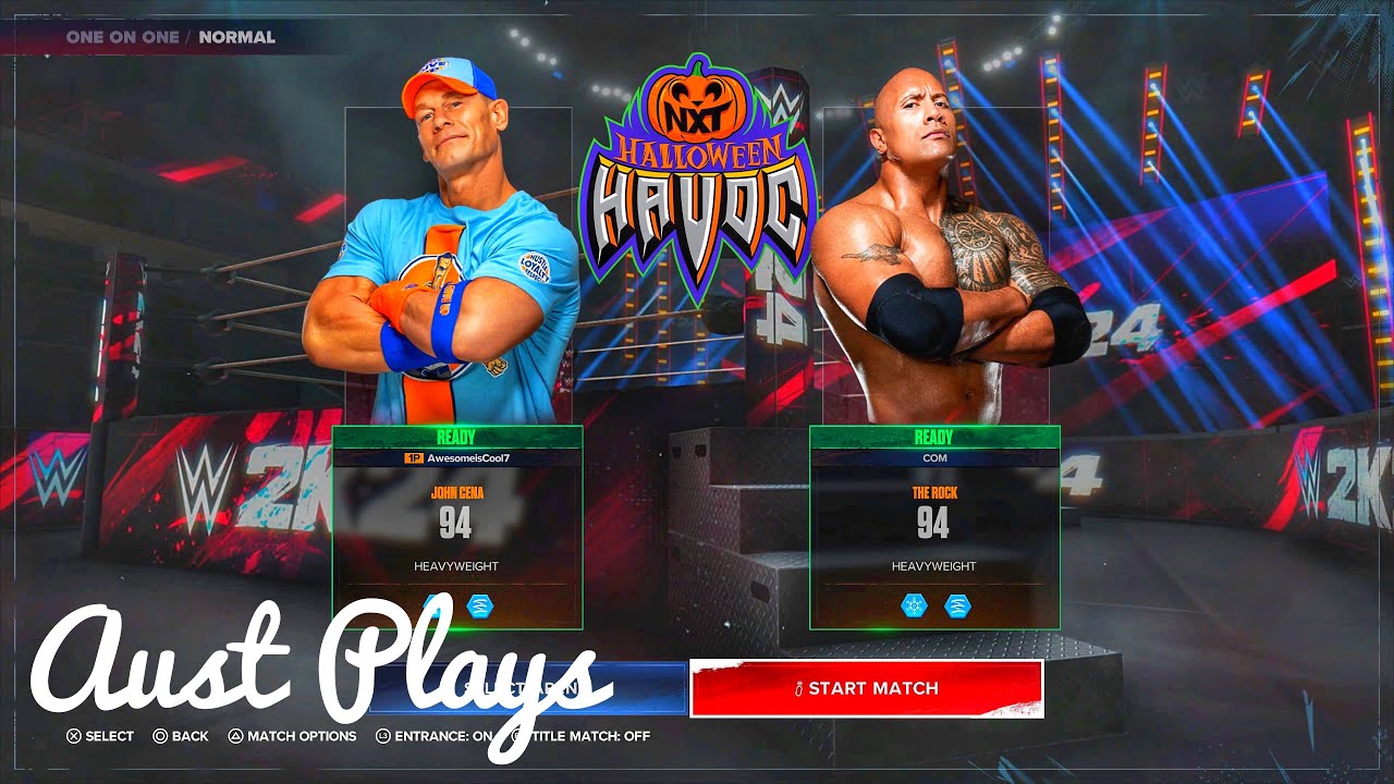 AUST PLAYS WWE 2K24 JOHN CENA VS THE ROCK - YouTube
