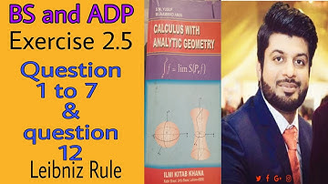 Calculus by S.M Yusuf, Ch 2, Exercise 2.5, Question 1 to 7 & question 12,Leibniz rule