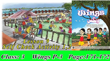 Lets read, Wings class 3 part 3 lesson 9 page no 171-172 Activity 1-2