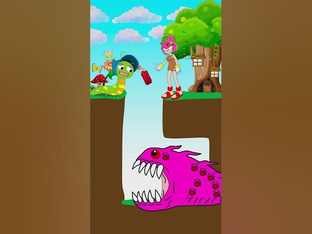 Outline Video Sonic - Overcome the Pink Wormhole Monster #cartoon #shorts