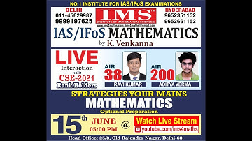 Live Interaction with UPSC-CSE-2021 Toppers-RAVI KUMAR(AIR-38) & ADITYA VERMA(AIR-200)