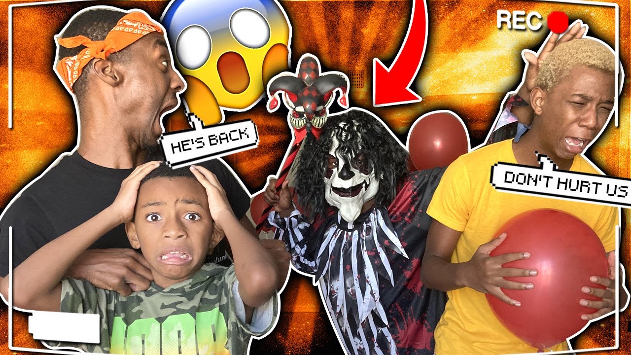 WE CAUGHT CRAZY CLOWN BREAKING IN MY HOUSE ON HIDDEN CAMERAS!!!