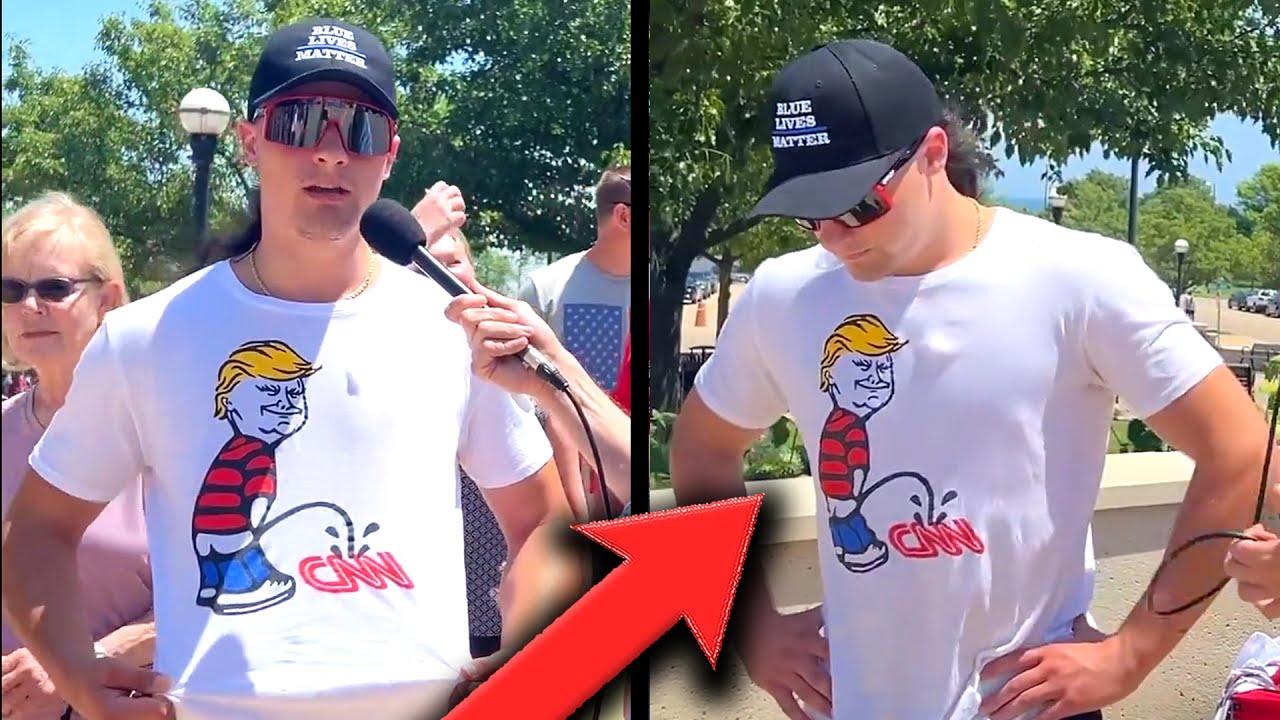 Trump Supporter FACE-PLANTS After His MAGA T-Shirt BACKFIRES