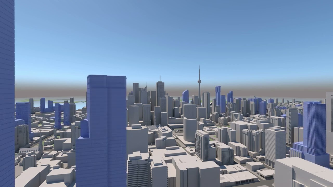 Future Toronto skyline view - Aura (65th floor) 385 Yonge St - Condo Viewfinder