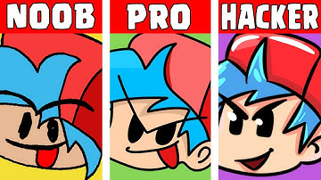 Redrawing Friday Night Funkin Boyfriend Icon NOOB vs PRO vs HACKER