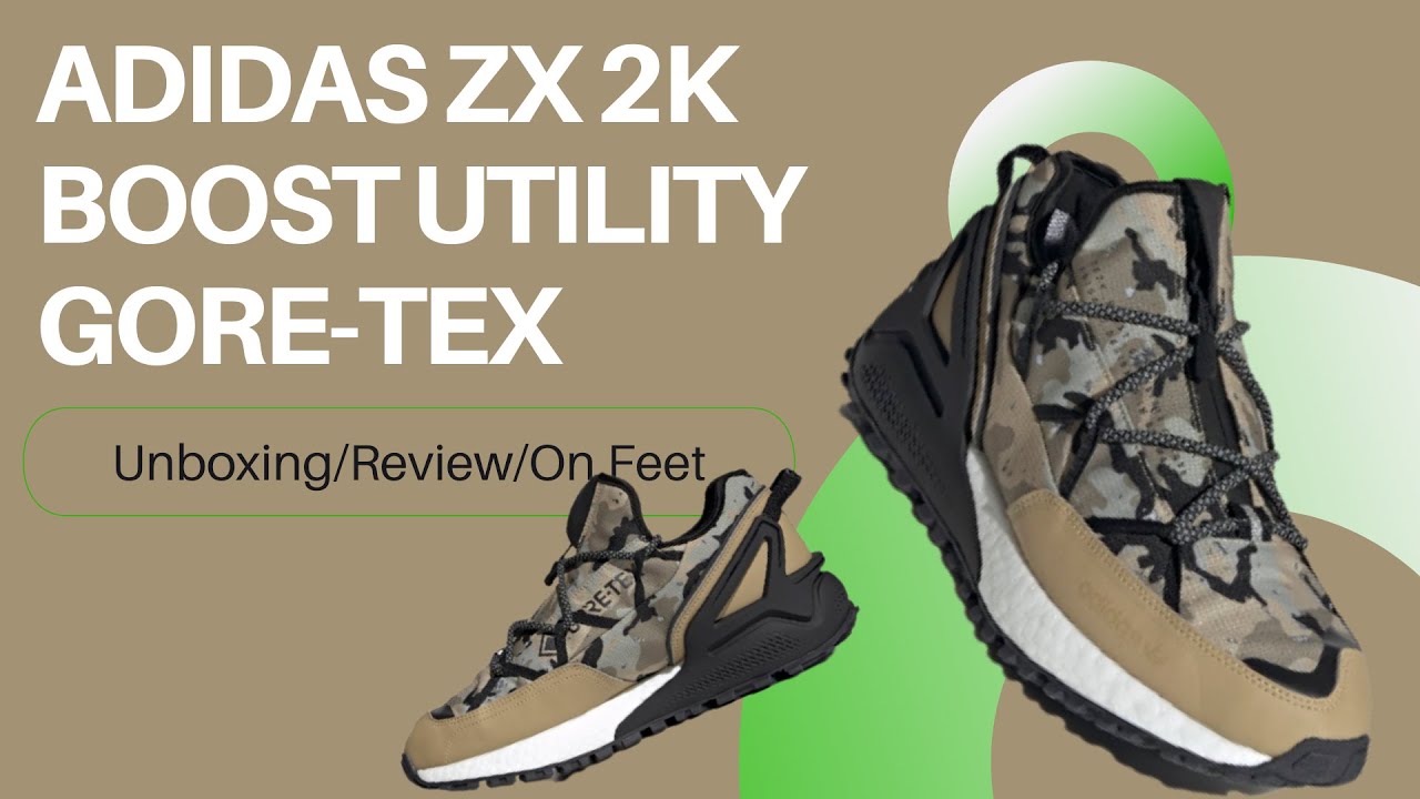 Adidas ZX 2K Boost Utility Gore-Tex Shoes on Feet Review H05319 Beige Tone  /Core Black /Cloud White - YouTube