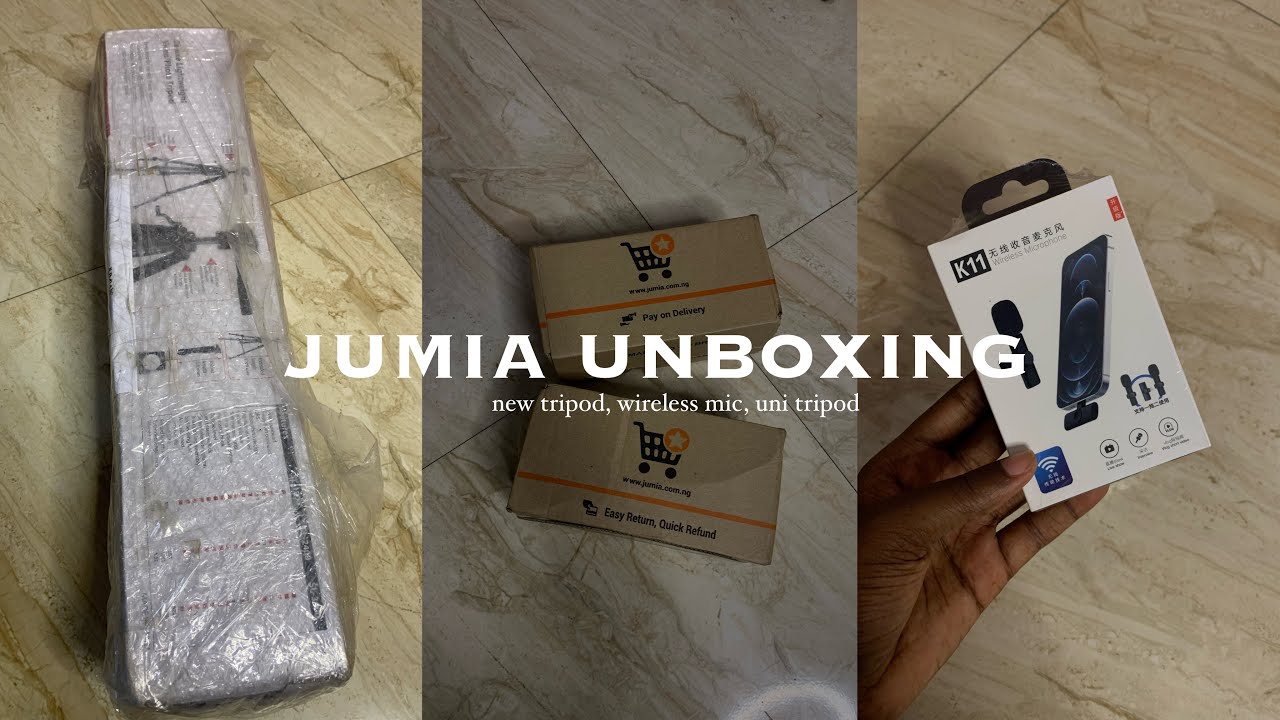 JUMIA NIGERIA UNBOXING | New filming equipments |Double Wireless Lavalier microphone , tripod stand