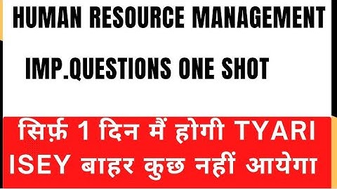 Human Resource management one shot |Hrm imp questions| B.com Hrm important topics