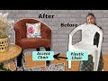 How to diy an accent chair  transform old plastic chair into bold chic accent piece for your room