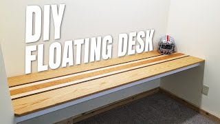 DIY Floating Desk with AWESOME Computer Cable Management! | How to | Home Office Makeover Part 1