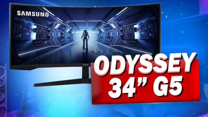 Samsung Odyssey G5 C34G55TWWR - G55T Series - écran LED - incurvé - 34 -  3440 x 1440 UWQHD @ 165 Hz - VA - 250 cd/m² - 2500:1 - HDR10 - 1 ms - HDMI,  DisplayPort - noir