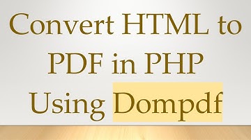 Convert HTML to PDF in PHP Using Dompdf