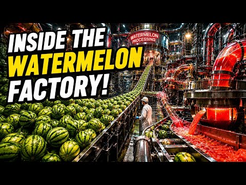 Inside a Modern Watermelon Processing Plant | Full Factory Process From Fruit to Juice Production