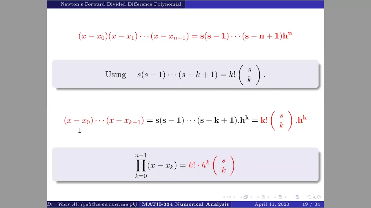 Newton Forward Difference - YouTube