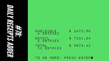 #78: Daily Receipts Adder (101 Programming Tips & Tricks for the TI-99/4A Home Computer)