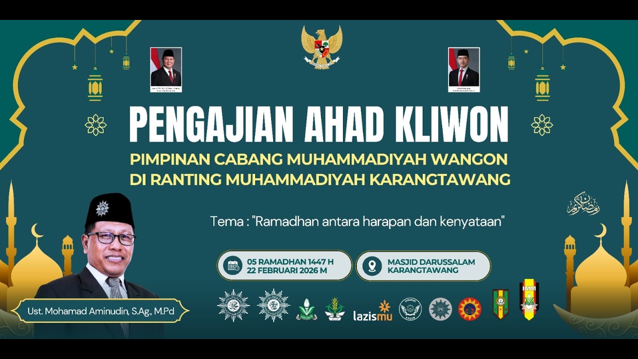 Pengajian Ahad Kliwon | Ustadz M. Aminuddin, S.Ag, M.Pd | Pimpinan Ranting Muhammadiyah Karangtawang