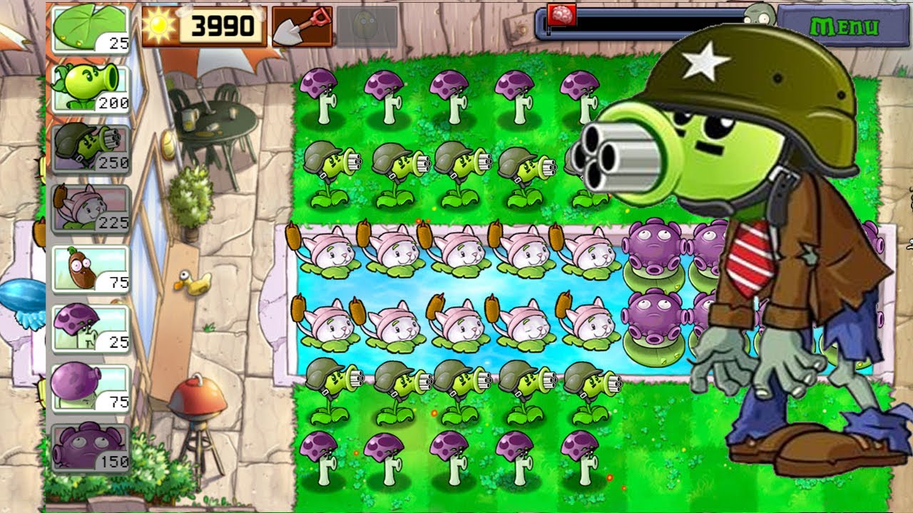 Plants vs. Zombies Last Stand Endless 6 Line Plants vs. All Zombies