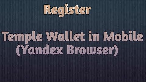 Templewallet in Mobile Full explanation (yendex browser/E-Oracle/ECN/TEZOS)