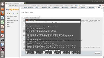 Configuracion de Servidor Maestro MySQL con phpmyadmin