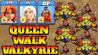 Valkyrie Attack Strategy With Queen Walk & FlameFlinger! 19 Valkyrie + 5 Healer Th14 Attack Strategy