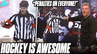 Every Player Gets A Penalty, Commentator Eats A Puck, & A Feel Good Story | Hockey Is AWESOME