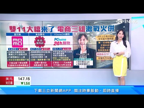 雙11優惠來了！PChome、momo購物網、Yahoo雙11購物節 電商大戰開打｜消費新聞｜三立iNEWS高毓璘 主播｜訂閱@94要賺錢看更多 財經新聞