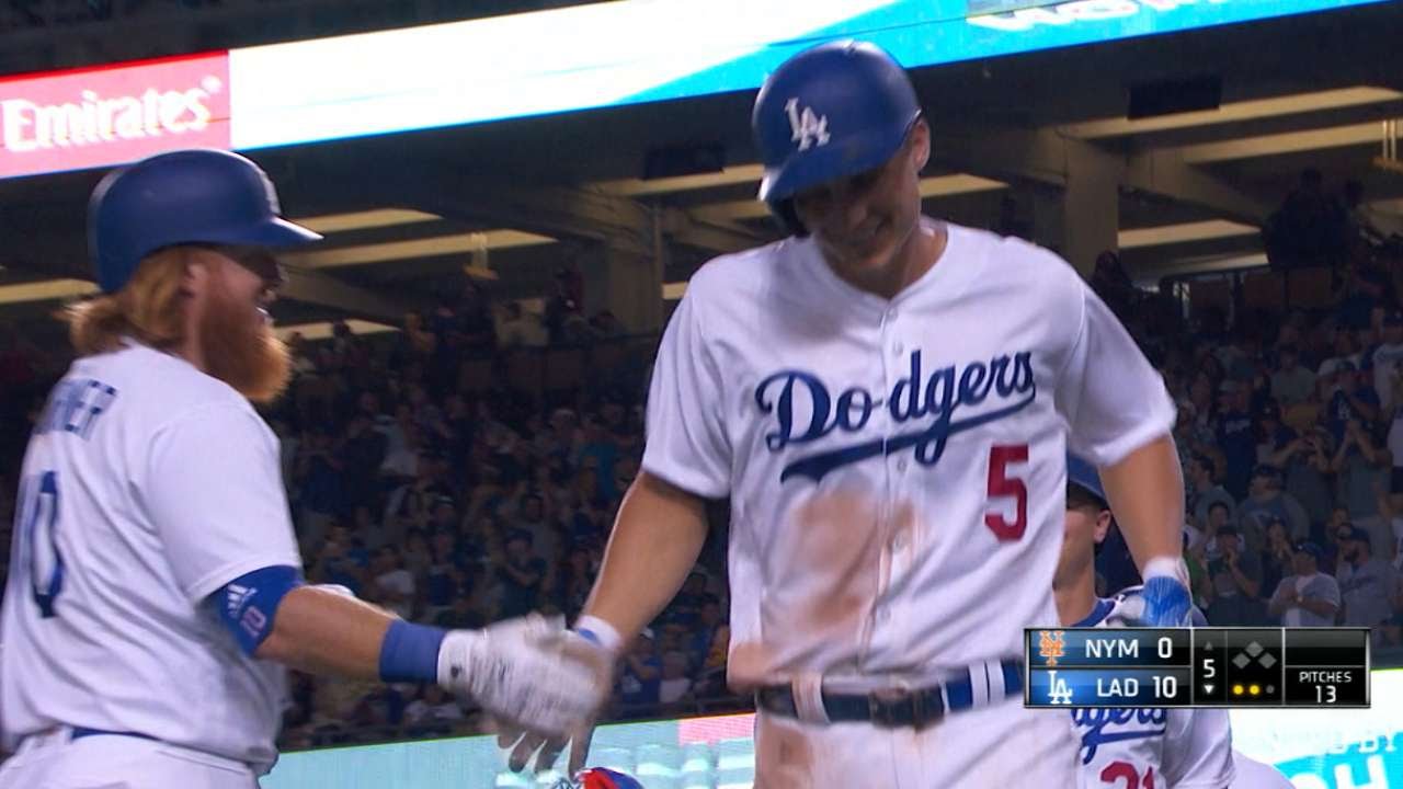 Seager homers twice as Dodgers rally past Giants 6-4 (Jul 28, 2017)