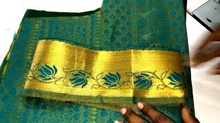 Simple Stylish Silk Saree Blouse Design with Stone Stitching Class