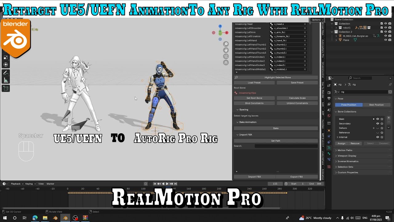Blender: Retarget UE5/UEFN Animations to Your Character with RealMotion Pro