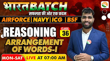 Arrangement of Words -1 | Reasoning for Airforce Y Group, Navy, ICG | Airforce Reasoning Y group