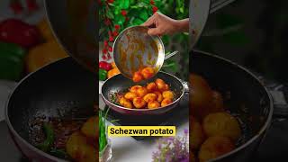 Schezwan Potato for Starter | शेज़वान आलू की झटपट रेसिपी । #shorts | kabitaskitchen