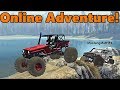 Spin Tires Multiplayer | TC and MustangMatt | WE FOUND A LAND BRIDGE!! Matt Pushed me in the water!!