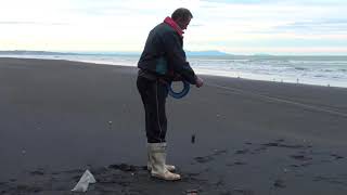 Mokau Beach Fishing With Kites Part 1