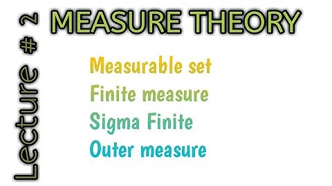 Measurable space|Measurable sets|Finite measure| Sigma-finite|Outer measure