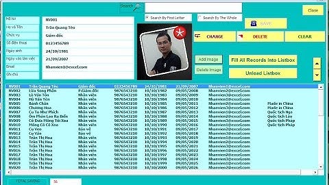 Tìm kiếm, thêm, chỉnh sửa, xóa dữ liệu thông qua UserForm